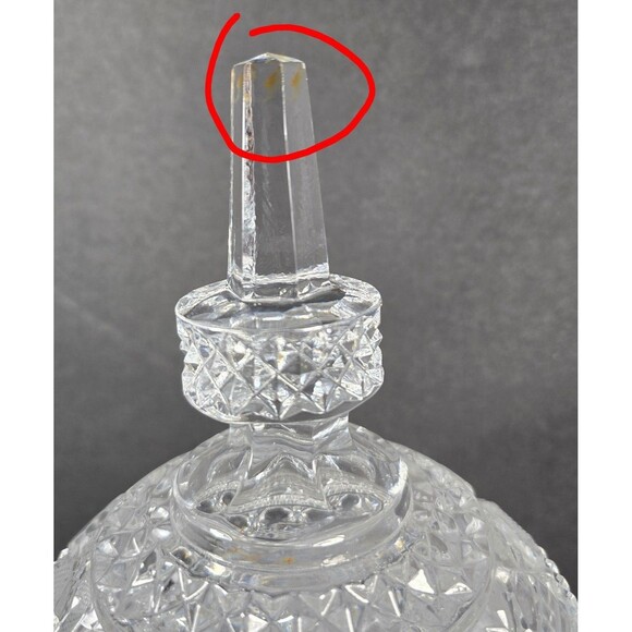 Heavy Footed Cut Crystal Candy Dish w/ Lid 10.25“ - Picture 7 of 7